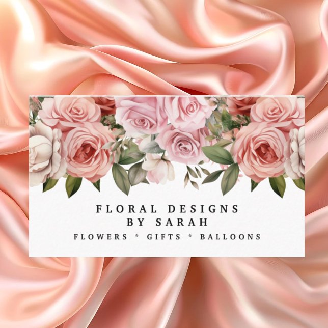 Elegant Pink Roses Business Cards (Creator Uploaded)