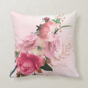 Elegant Pink Roses Cushion