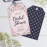 Elegant Pink Roses Floral Bridal Shower Gift Tags<br><div class="desc">Adorn your favour gifts with a personal touch; this bridal shower gift tag features a border of pink roses, pink leaves and grey leaves with the words "Bridal Shower" against a light pink background. They're perfect for a spring or summer bridal shower. Do take a look at the other Bridal...</div>