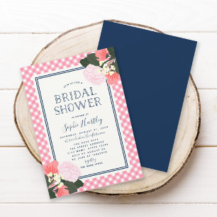 Elegant Pink Roses Floral Bridal Shower Invitation