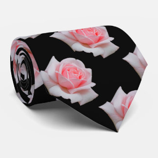 Elegant Pink Roses Floral Tie