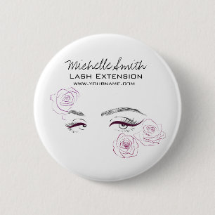 Elegant Pink Roses Floral Watercolor Beauty Salon  6 Cm Round Badge