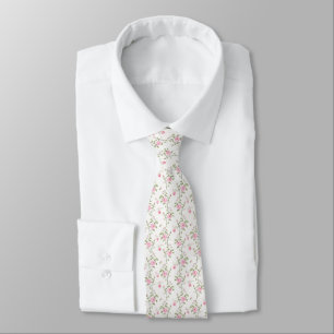 Elegant Pink Roses Flowers Pattern Tie