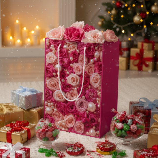 Elegant Pink Roses Gift Bag (Creator Uploaded)