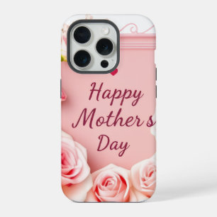 Elegant Pink Roses Happy Mother’s Day iPhone 15 Pr Pro Case