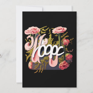 Elegant Pink Roses Hope Typography Invitation