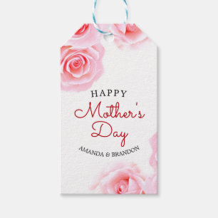 Elegant Pink Roses Mother's Day Gift Tags