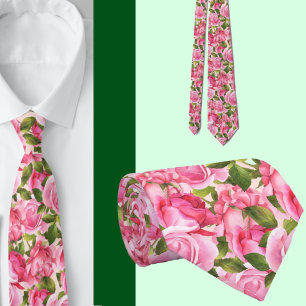 Elegant Pink Roses Roses Formal Neck Tie