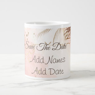Elegant Pink Roses Spring Blossom save the date Large Coffee Mug