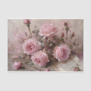 Elegant Pink Roses Tissue Paper