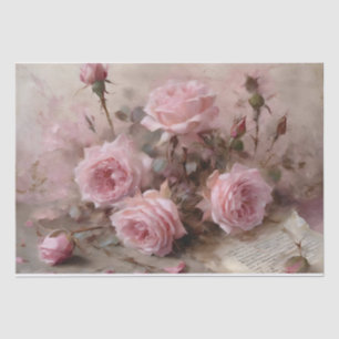 Elegant Pink Roses Tissue Paper