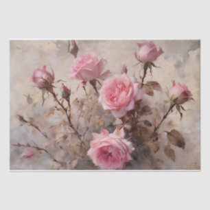 Elegant Pink Roses Tissue Paper