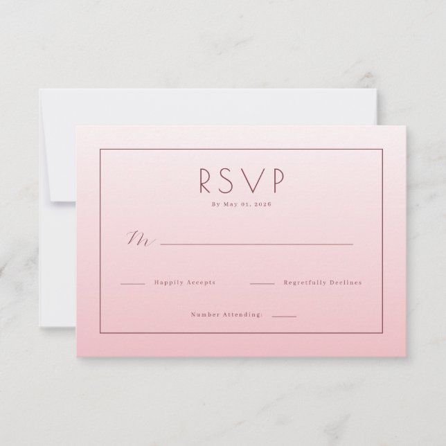 Elegant Pink RSVP Card (Front)