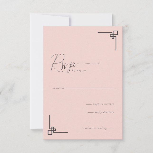 Elegant Pink RSVP Card (Front)
