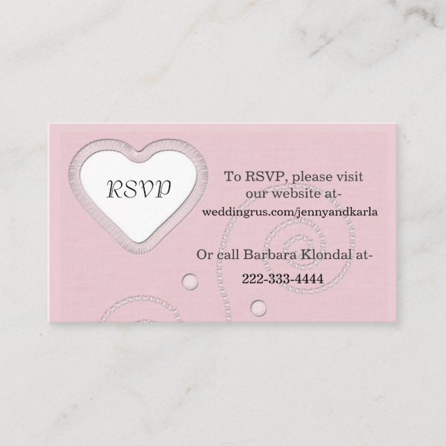 Elegant Pink RSVP Card (Front)
