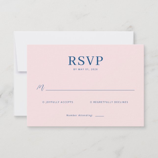 Elegant Pink RSVP Card (Front)