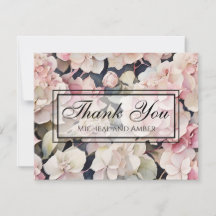 Elegant pink sage watercolor floral hydrangeas