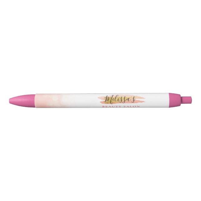 elegant pink salon business black ink pen (Front)