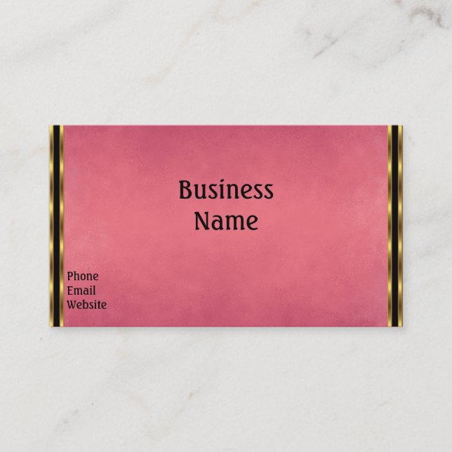 Elegant Pink Sand Black Trim Business Card (Front)