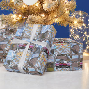 Elegant Pink Santa Chic Christmas 2 Wrapping Paper