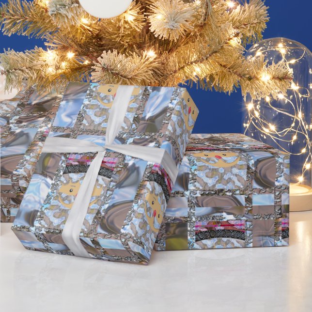 Elegant Pink Santa Chic Christmas 2 Wrapping Paper (Holidays)