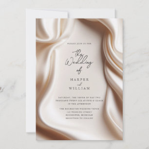 Elegant pink Satin wedding invitation