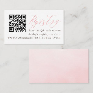 Elegant Pink Script Bridal Show Registry Card