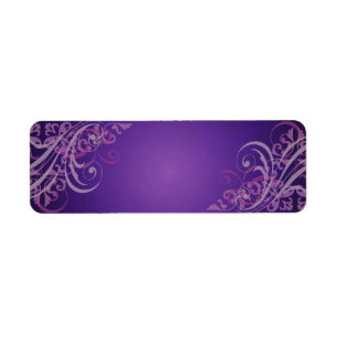 Elegant Pink Scroll Purple Blank Address Label