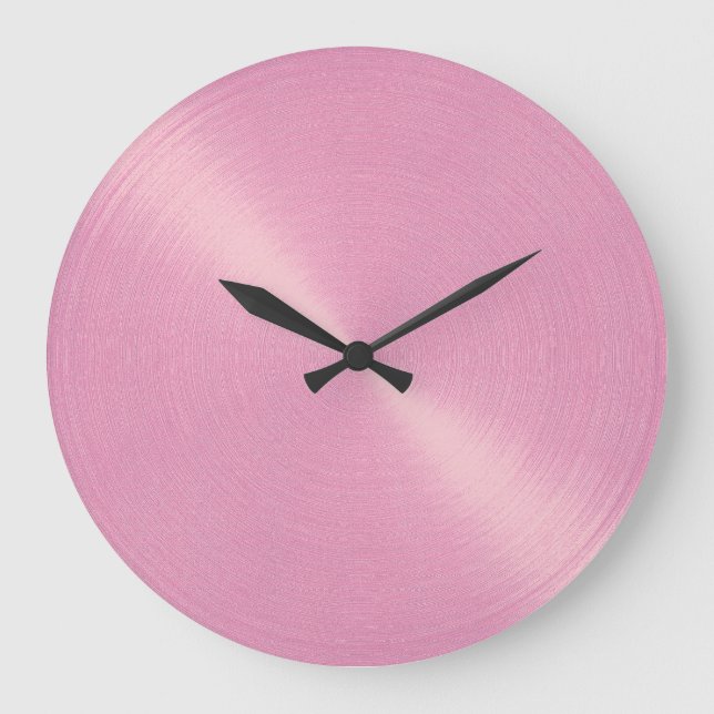Elegant Pink Sheen Large Clock (Front)