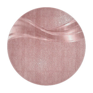 Elegant Pink Shimmer Background With Metallic Wave Cutting Board