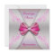 Elegant Pink Silver Diamond Bow Quinceanera