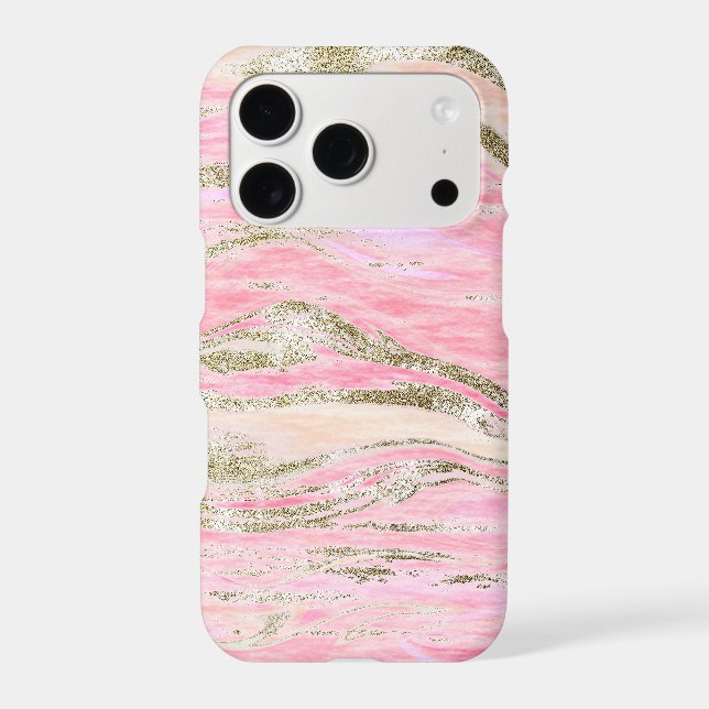 Elegant Pink Silver Glitter Marble Pattern Chic (Back)
