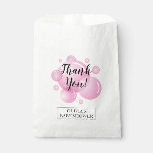Elegant pink soap bubbles girl's baby shower favour bags