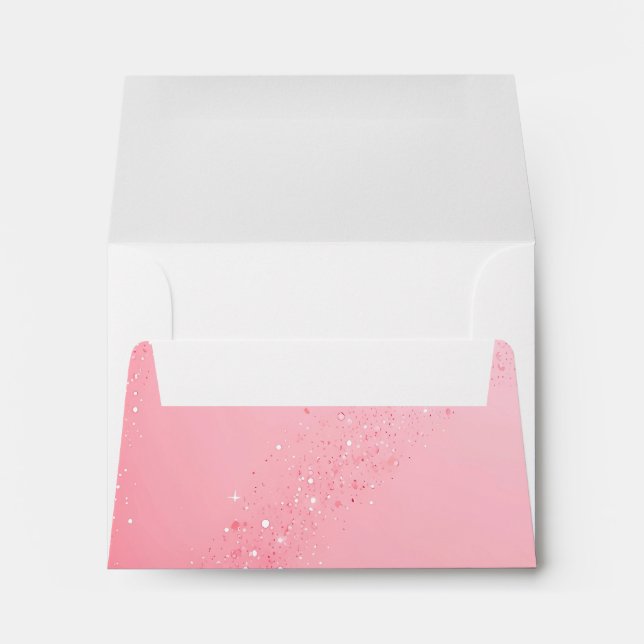 Elegant Pink Sparkle Wedding Background Envelope (Back (Bottom))