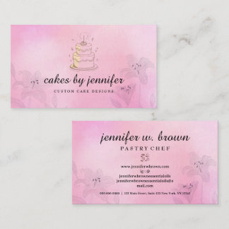 Elegant Pink Speciality Baking Supplies Business Card