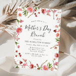 Elegant Pink Spring Floral Mother's Day Brunch Invitation<br><div class="desc">Elegant floral Mother's Day invitations featuring your event details framed by watercolor flowers in shades of vibrant pink,  mauve,  dusty rose,  and burgundy with lush green foliage. The pink floral Mother's Day brunch invites can be customised to use for Mother's Day lunches,  dinners,  celebrations,  etc.</div>