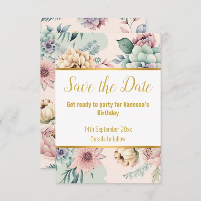 ELEGANT PINK SPRING FLORAL RESPONSE RSVP CARD (Front/Back)