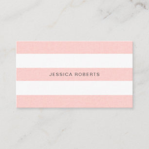 Elegant Pink Stripes Pattern Business Card