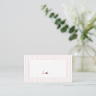 Elegant Pink Stripes Place Card