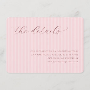 Elegant Pink Stripes with Calligraphy Enclosure Card