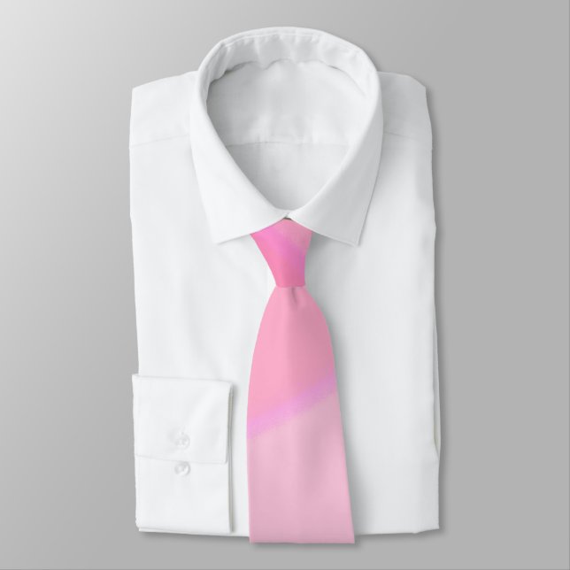 Elegant Pink Swirl Ombre Pattern Tie (Tied)