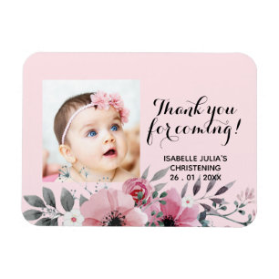 Elegant Pink THANK YOU FOR COMING! Christening Magnet