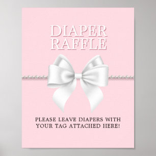 Elegant Pink Tiffany Baby Shower Diaper Raffle Poster