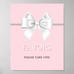 Elegant Pink Tiffany Baby Shower Guest Favours Sig Poster