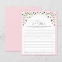 Elegant Pink Time Capsule Floral Shower Game