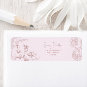 Elegant Pink Toile de Jouy Baby Shower  Address