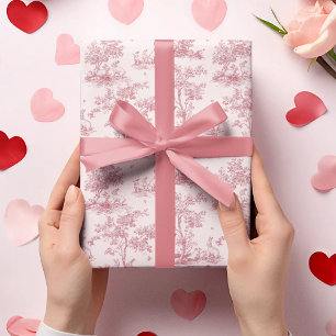 Elegant Pink Toile Pattern   Easter Wrapping Paper