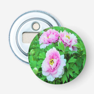 Elegant Pink Tree Peony Flowers with Yellow Centre Bottle Opener