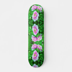 Elegant Pink Tree Peony Flowers with Yellow Centre Skateboard
