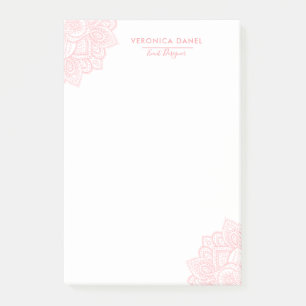Elegant Pink Tribal Mandala Lace Design Post-it Notes